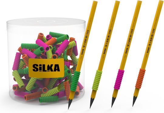 Silka Silicon Grip Display Bleistift Kinder Handschrift 72 Stück Display Silka Spiral Neon-Ergonomisch