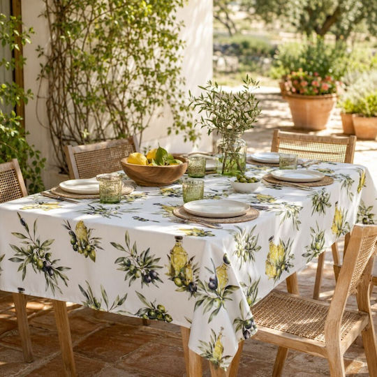 Pucioasa Tablecloth Rotunda Cotton Olive Φ180cm