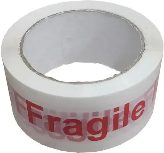 6 Pieces Packaging Tape Fragile 48mm X 60m Pvc White Red
