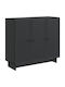 Sideboard aus Holz & Metall Schwarze 89x34.5x80cm
