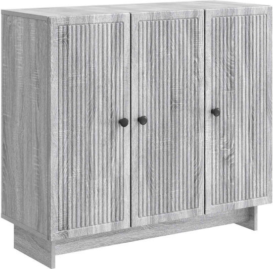 Sideboard aus Holz & Metall Grau Sonoma 89x34.5x80cm