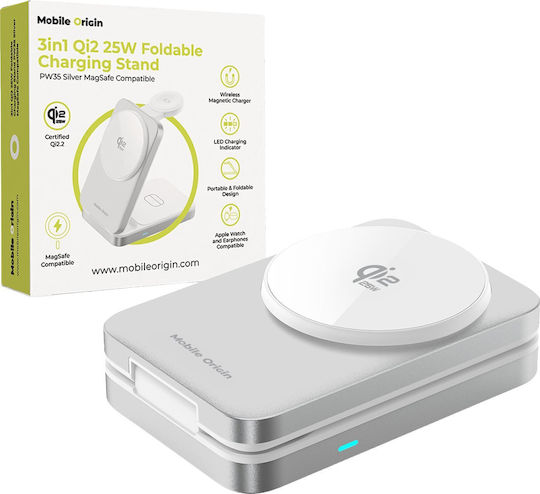 Mobile Origin Φορτιστής Magsafe 25W Ασημί (PW35)