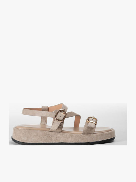 Women's Flat Sandals Flatforms Beige