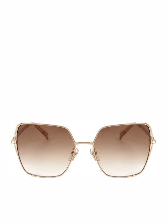 Blumarine Women’s Sunglasses With Gold Frame And Brown Lens SBM215S 8FCK