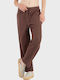 Damen Stoffhose in Loose Passform Braun