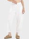 Women's Fabric Trousers in Balloon Leg Style White