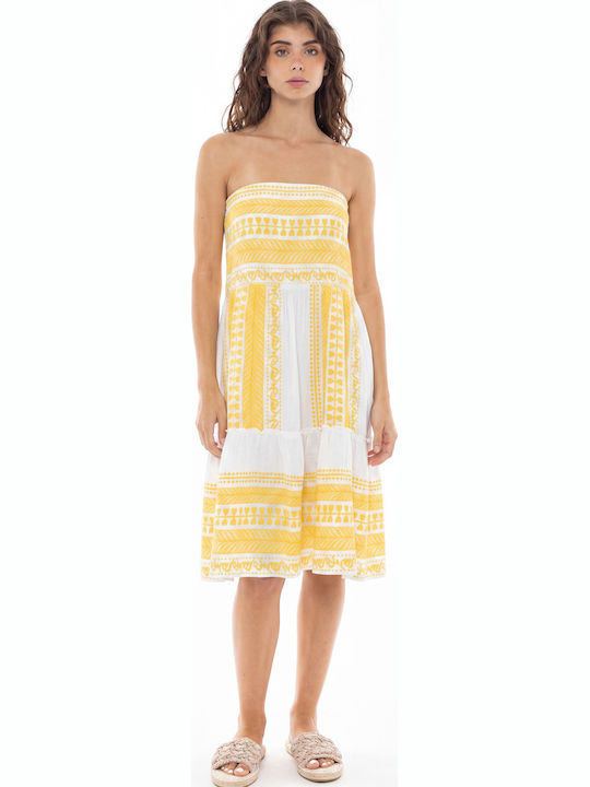 Pink Label Women's Beachwear Caftan Yellow