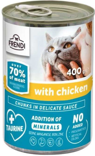 Frendi Wet Food for Adult Cats in Cans with Chicken and Meat 10x400gr