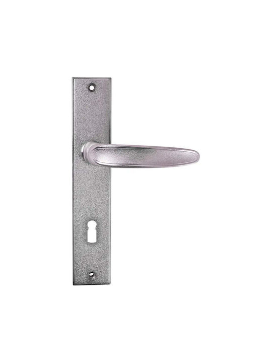 Metal Türgriff Mit Mittlerer Tür Platte Silber