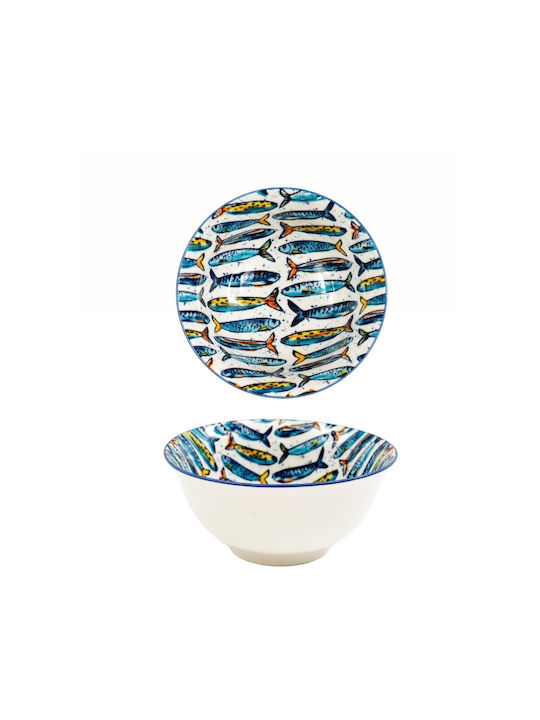 Atmosphera Fish Serving Bowl Round Ceramic with Diameter 16cm