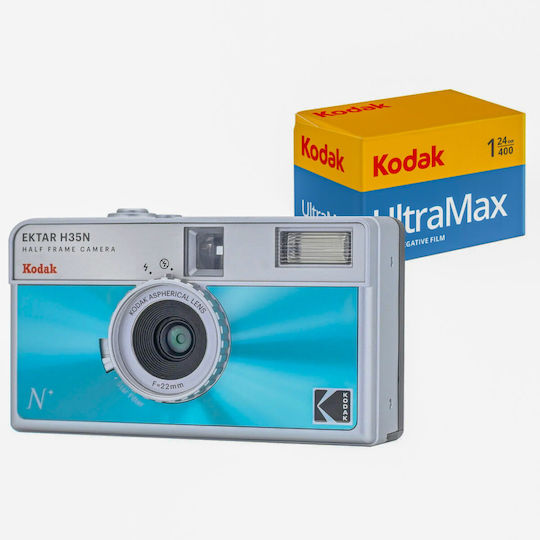 Kodak Ektar H35N Analoge Kamera mit Film Ultramax 135-24 Glasiertes Blau