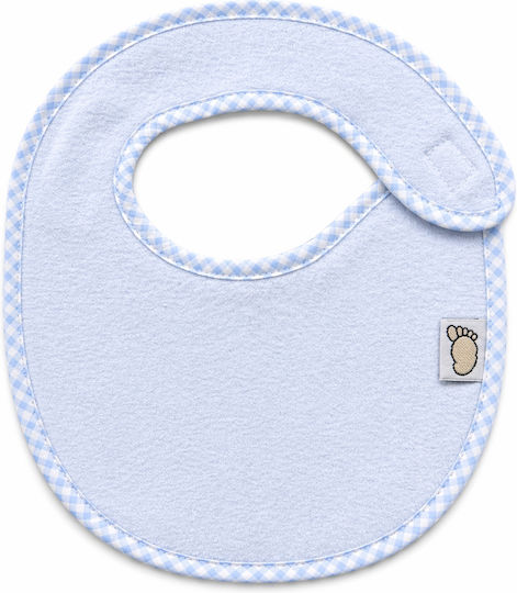 Figlio Bino Fabric Baby Bib with Hoop & Loop Fastener Light Blue