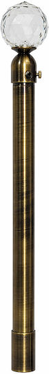 Extendable Metallic Single Curtain Pole Φ16mm 110-210cm Bronze