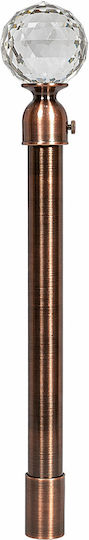 Extendable Metallic Single Curtain Pole Φ16mm 110-210cm Antique Bronze
