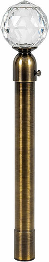 Extendable Metallic Single Curtain Pole Φ16mm 70-120cm Gold/Antique