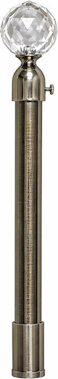 Extendable Metallic Single Curtain Pole Φ16mm 160-310cm Antique