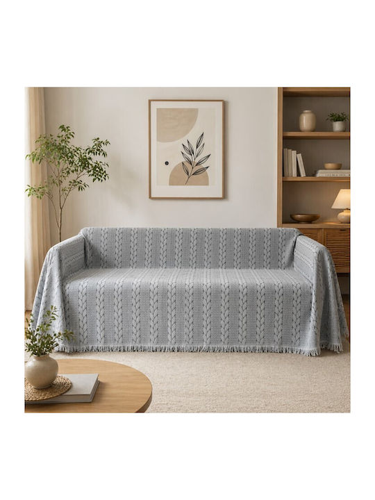 ForHome Decken & Couchdecken Dreisitzer-Sofa Wurf Chenille 180x280cm Grau