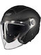 MT Cosmo SV S Pure Black Matt Motorcycle Helmet Jet DOT / ECE 22.06 1450gr with Sun Visor