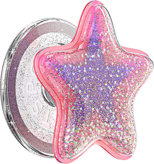 Popsockets Smartphone Popgrip Premium Magsafe Glitter Star Effect Pink