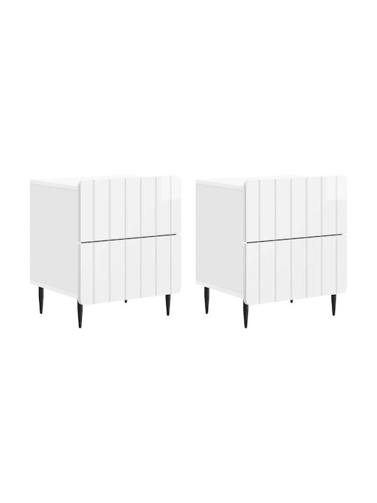 White Wooden Bedside Tables 2 Pieces 43x34.5x49...