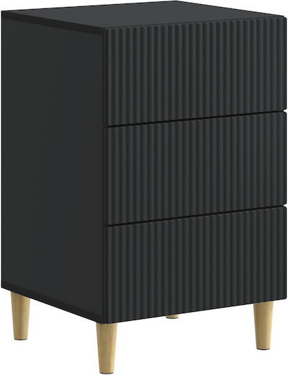 Нощно Шкафче Дървено Черно 43x41x66.5см