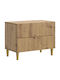 Wooden Bedside Table Brown 62x34.5x48cm