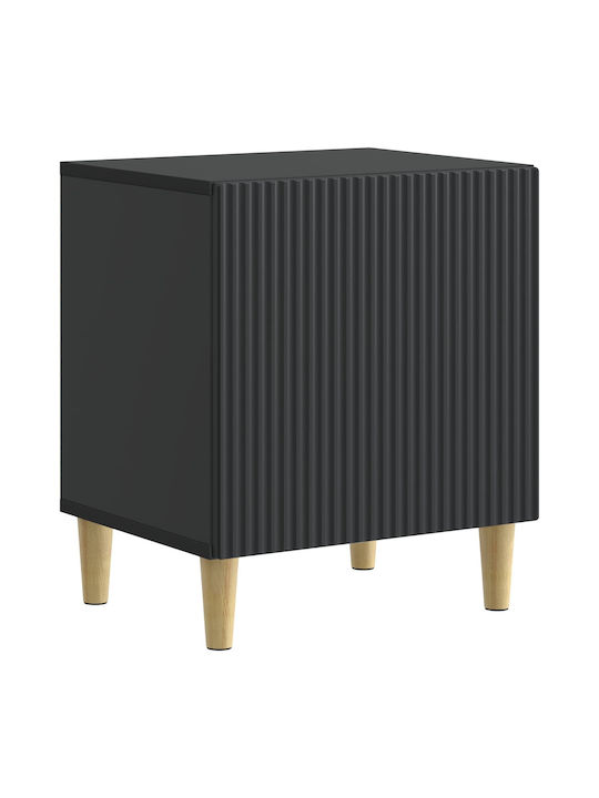 Wooden Bedside Table Black 43x34.5x50cm