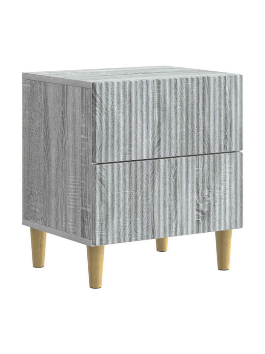 Wooden Bedside Table Gray 43x34.5x48cm