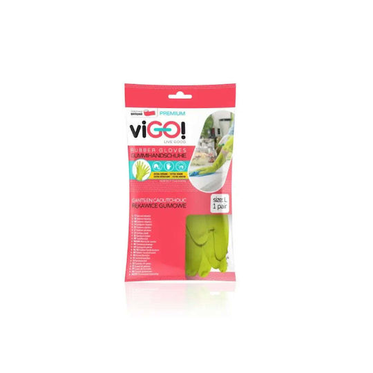 Vigo Kombucha Pair of Plastic Cleaning Gloves Large