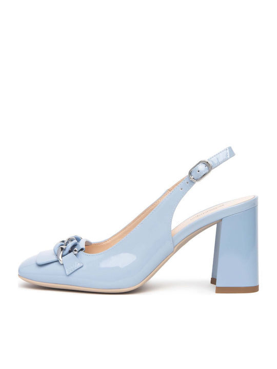 Lackleder Pumps Hellblaue
