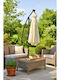 Hanging Aluminum Garden Parasol Beige 3x3m