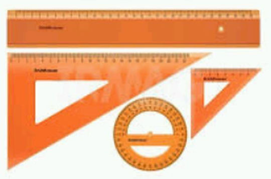 ErichKrause Set Transparent Geometric Tools 30cm Orange