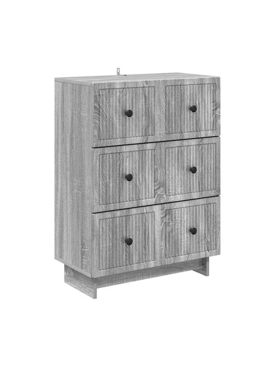 Sideboard from Wood & Metal with Drawers Gray Sonoma 66x34.5x90cm