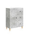 Wooden Sideboard with Drawers Concrete Gray 66x34.5x90cm