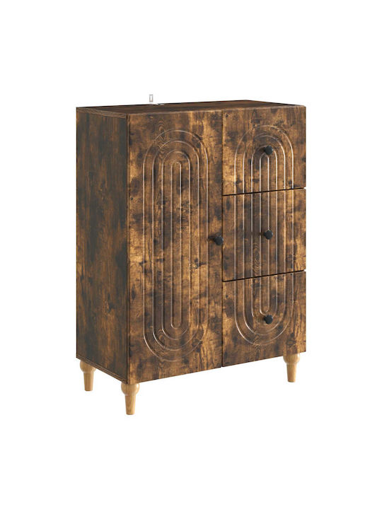 Wooden Sideboard with Drawers Smoked Oak Wood 6...