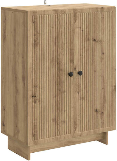 Sideboard aus Holz & Metall Eiche 66x34.5x90cm
