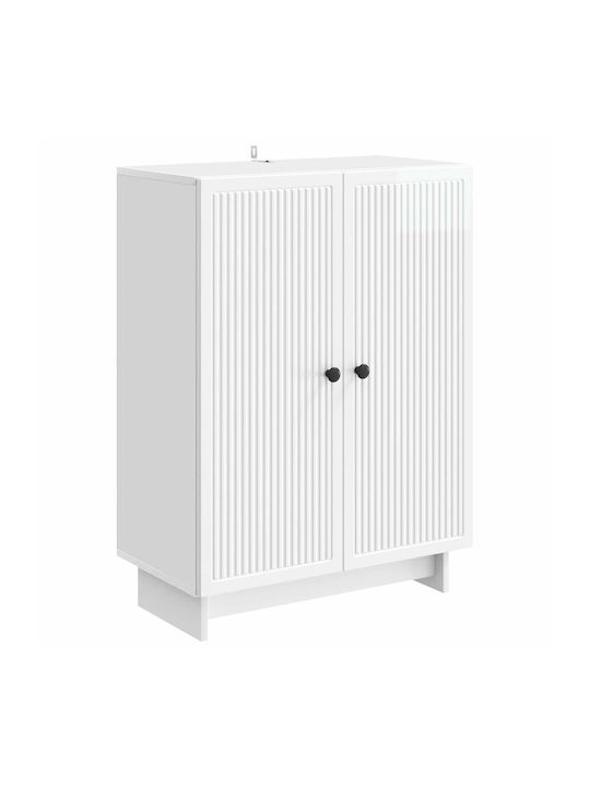 Sideboard Made of Wood & Metal White 66x34.5x90cm