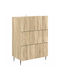 Wooden Sideboard with Drawers Sonoma Oak 66x34.5x92cm