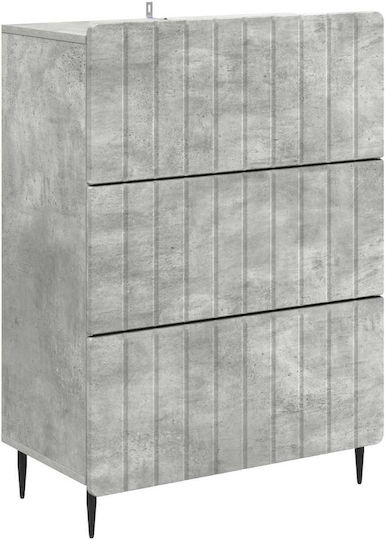 Bufet Din Lemn cu Sertare Gri Beton 66x34.5x92cm