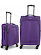 Diplomat Set The Lisbon Collection Fabric Purple Suitcases With 4 Wheels Set 2pcs