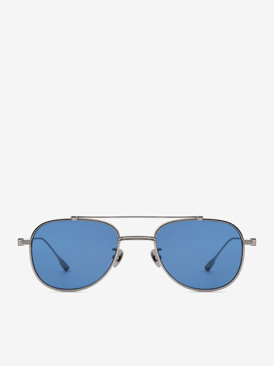 Projekt Produkt Men's Sunglasses with Silver Metallic Frame and Mirror Lens 476456