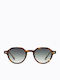 Carolina Lemke Unisex Sunglasses With Brown Tartaruga Horn-Rimmed Frame And Gradient Lens 501112