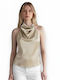 Women's Sleeveless Drape Top Champagne