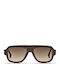 Am Eyewear Unisex Sunglasses With Brown Tartaruga Horn-Rimmed Frame And Gradient Lens 501789