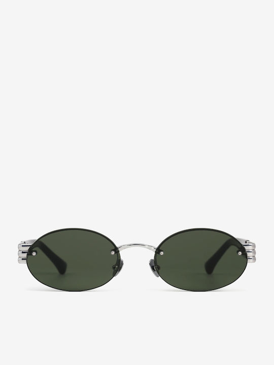 Projekt Produkt Unisex Γυαλιά Ηλίου με Μεταλλικό Σκελετό Silver-black / Green Καθρέφτης