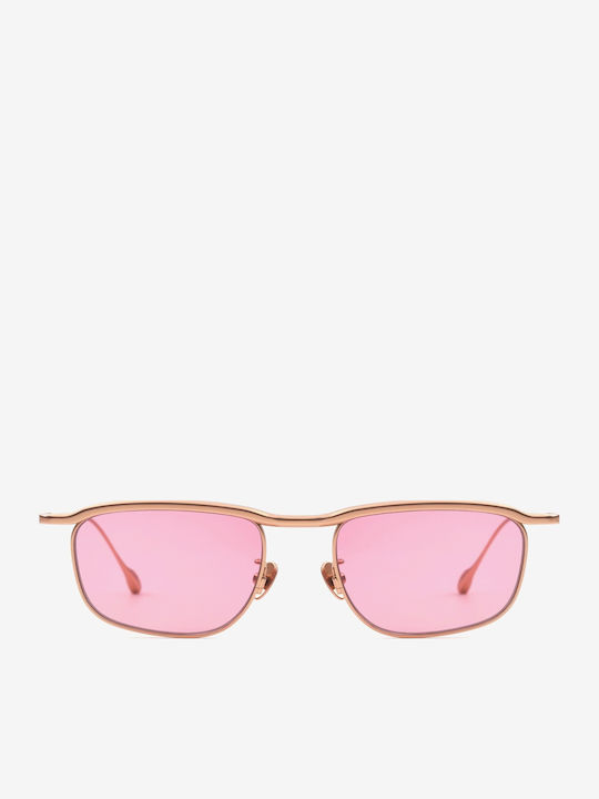 Projekt Produkt Unisex Sunglasses with Rose Gold Metallic Frame and Pink Lenses 476419