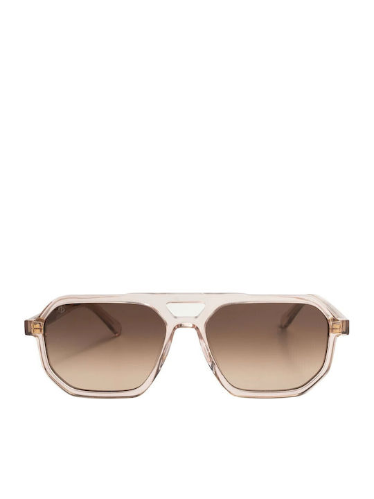 Faos Men's Sunglasses with Transparent Horn-Rimmed Frame and Gradient Lens 499659-99660