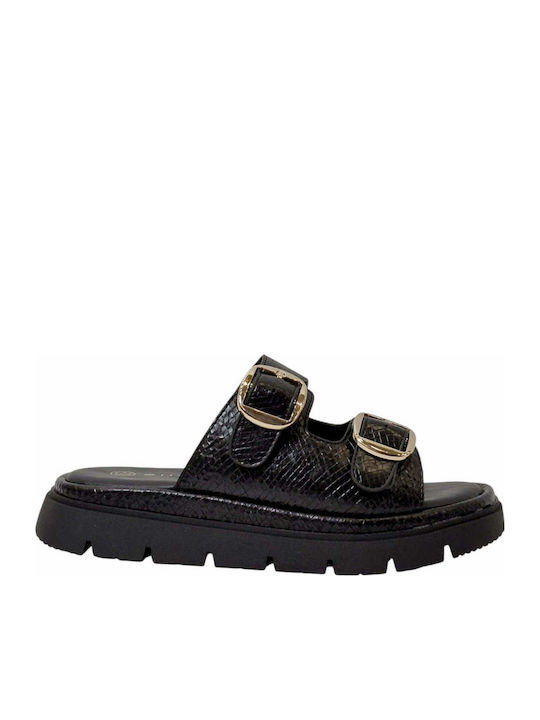 Envie Shoes Γυναικεία Σανδάλια Flatforms Μαύρα