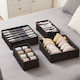 Songmics Fabric Storage Case for Belts Socks Underwear Ties in Black Color 4 Pieces