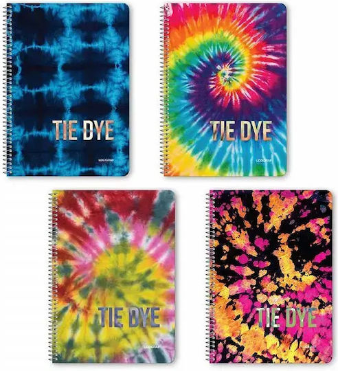 Logigraf Σπιράλ Τετράδια Ριγέ Β5 4 Θεμάτων Tie Dye 6τμχ